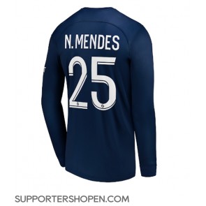 Paris Saint-Germain Nuno Mendes #25 Hemma Matchtröja 2022-23 Långärmad